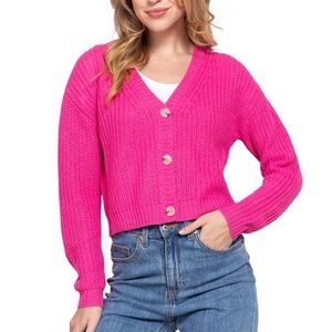 NWT Pink Long Sleeve Sweater Cardigan